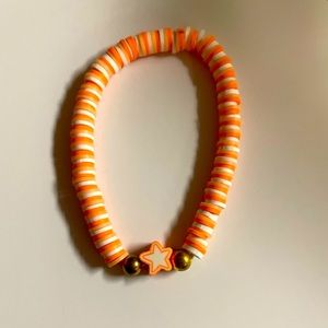 clay bead stretch friendship bracelet. handmade. star.